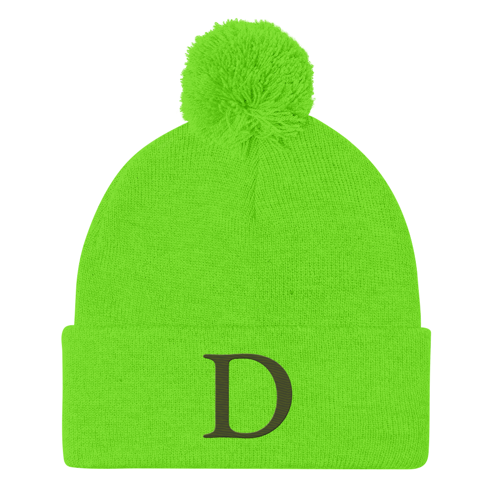 Detroit 'Old French D' Pom-Pom Beanie (Army Green)