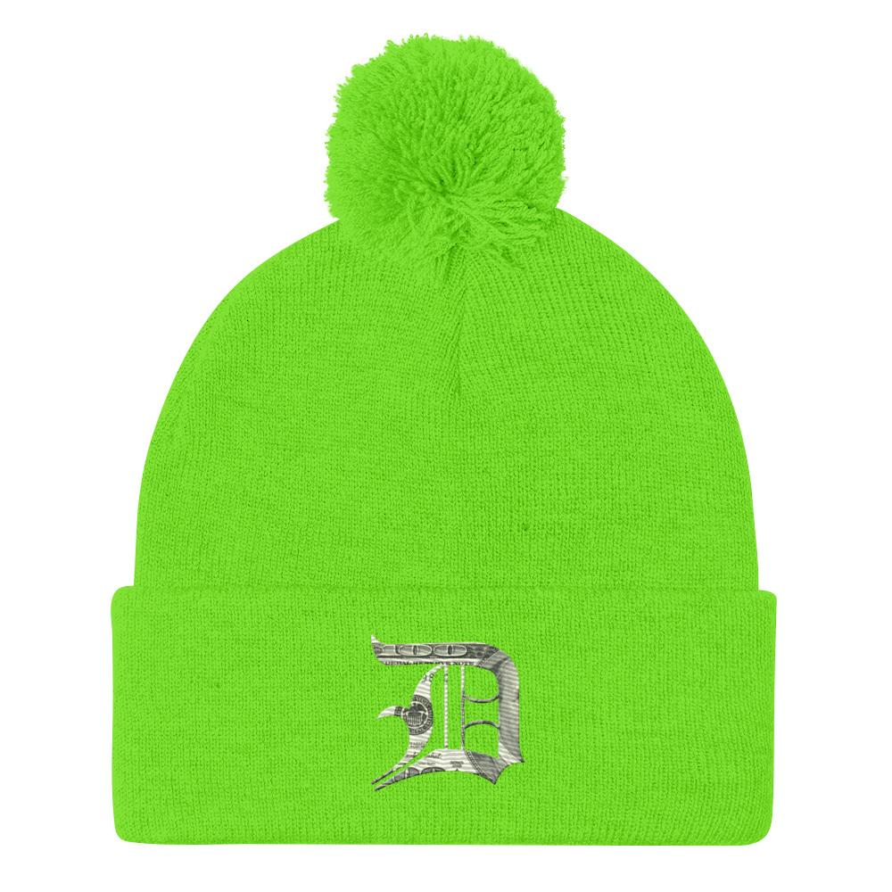 Detroit 'Old English D' Pom-Pom Beanie (Benjamins Edition)