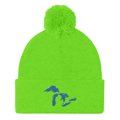 Great Lakes Pom-Pom Beanie (Superior Blue)