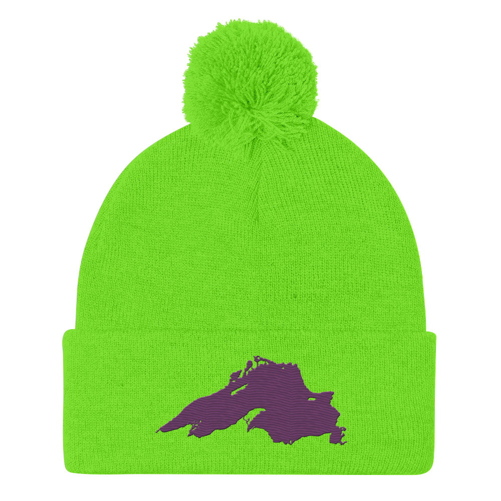 Lake Superior Pom-Pom Beanie | Plum