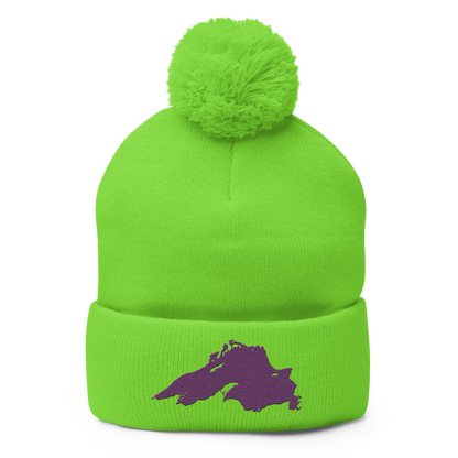 Lake Superior Pom-Pom Beanie | Plum