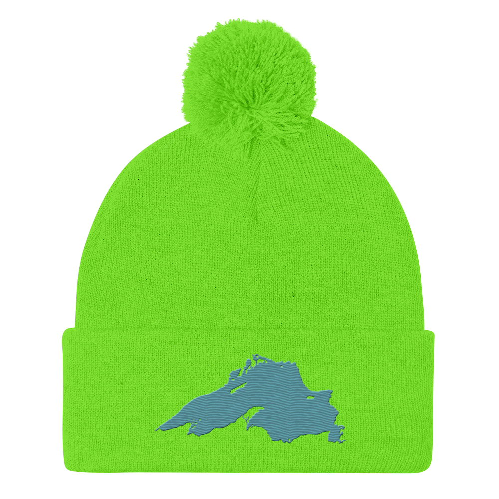 Lake Superior Pom-Pom Beanie | Huron Blue