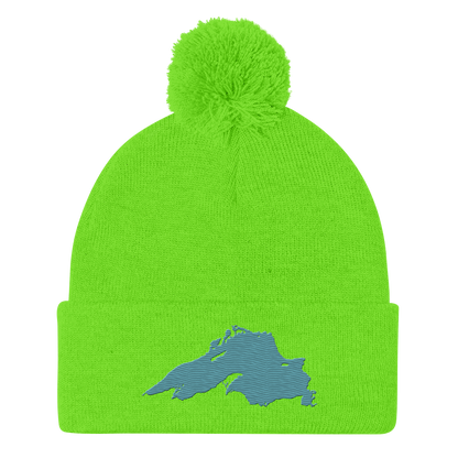 Lake Superior Pom-Pom Beanie | Huron Blue