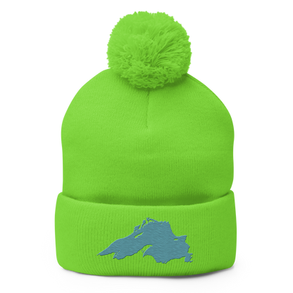 Lake Superior Pom-Pom Beanie | Huron Blue