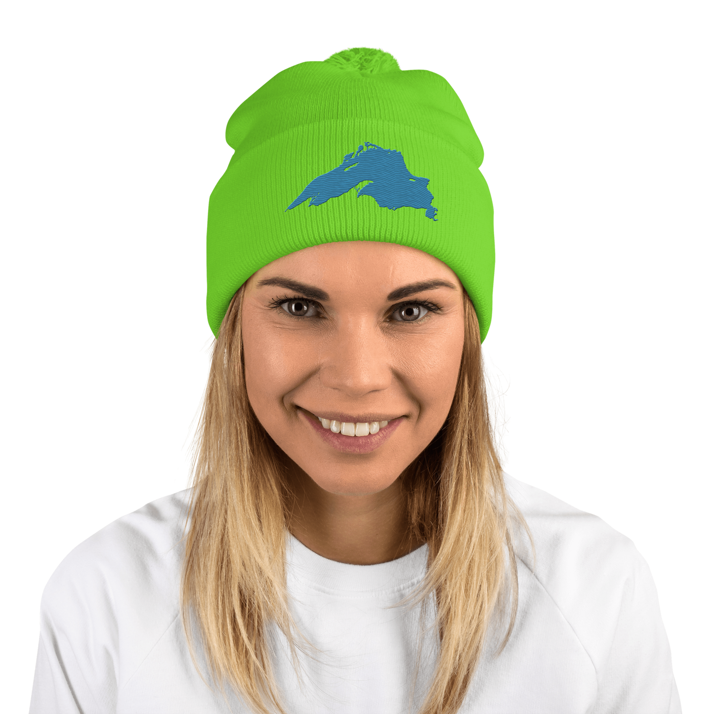 Lake Superior Pom-Pom Beanie | Traverse Blue