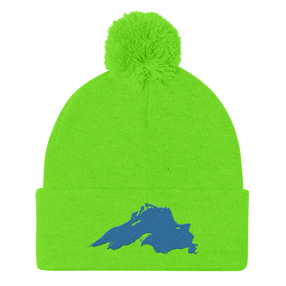 Lake Superior Pom-Pom Beanie | Superior Blue