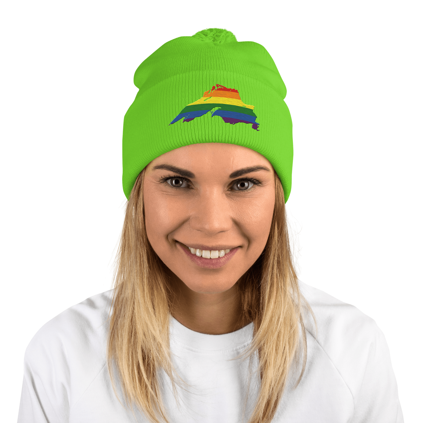 Lake Superior Pom-Pom Beanie | Rainbow Pride Edition