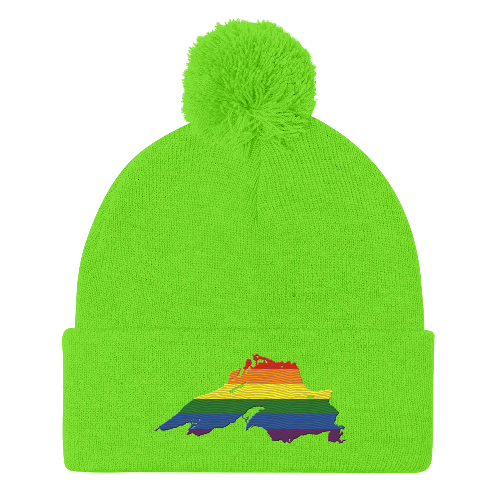 Lake Superior Pom-Pom Beanie | Rainbow Pride Edition