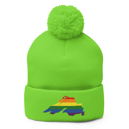 Lake Superior Pom-Pom Beanie | Rainbow Pride Edition