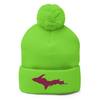 Upper Peninsula Pom-Pom Beanie | Ruby Red