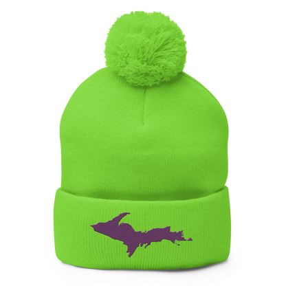 Upper Peninsula Pom-Pom Beanie | Plum