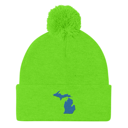 Michigan Pom-Pom Beanie | Superior Blue Outline