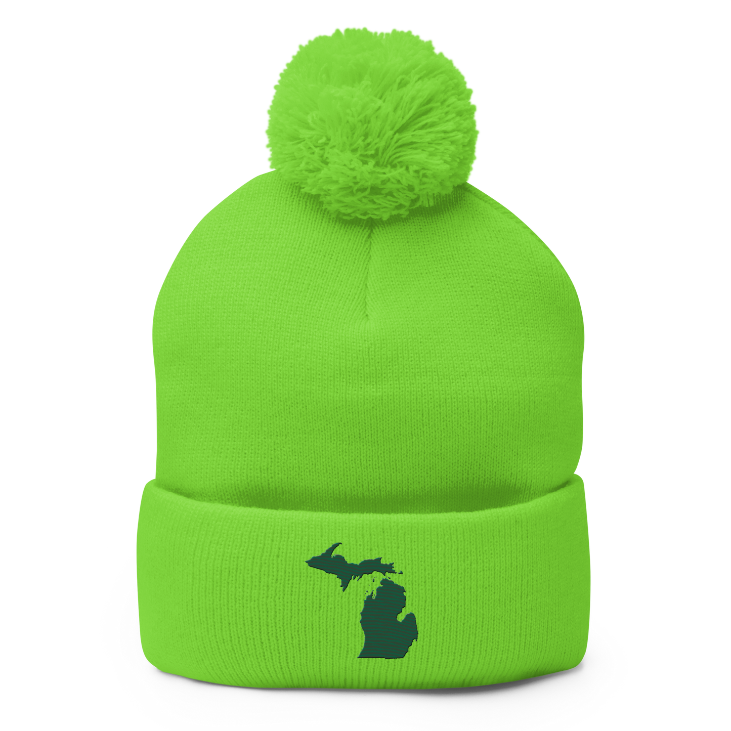 Michigan Pom-Pom Beanie | Superior Green Outline