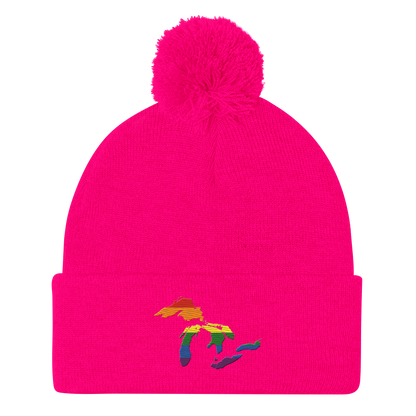 Great Lakes Pom-Pom Beanie (Rainbow Pride Edition)