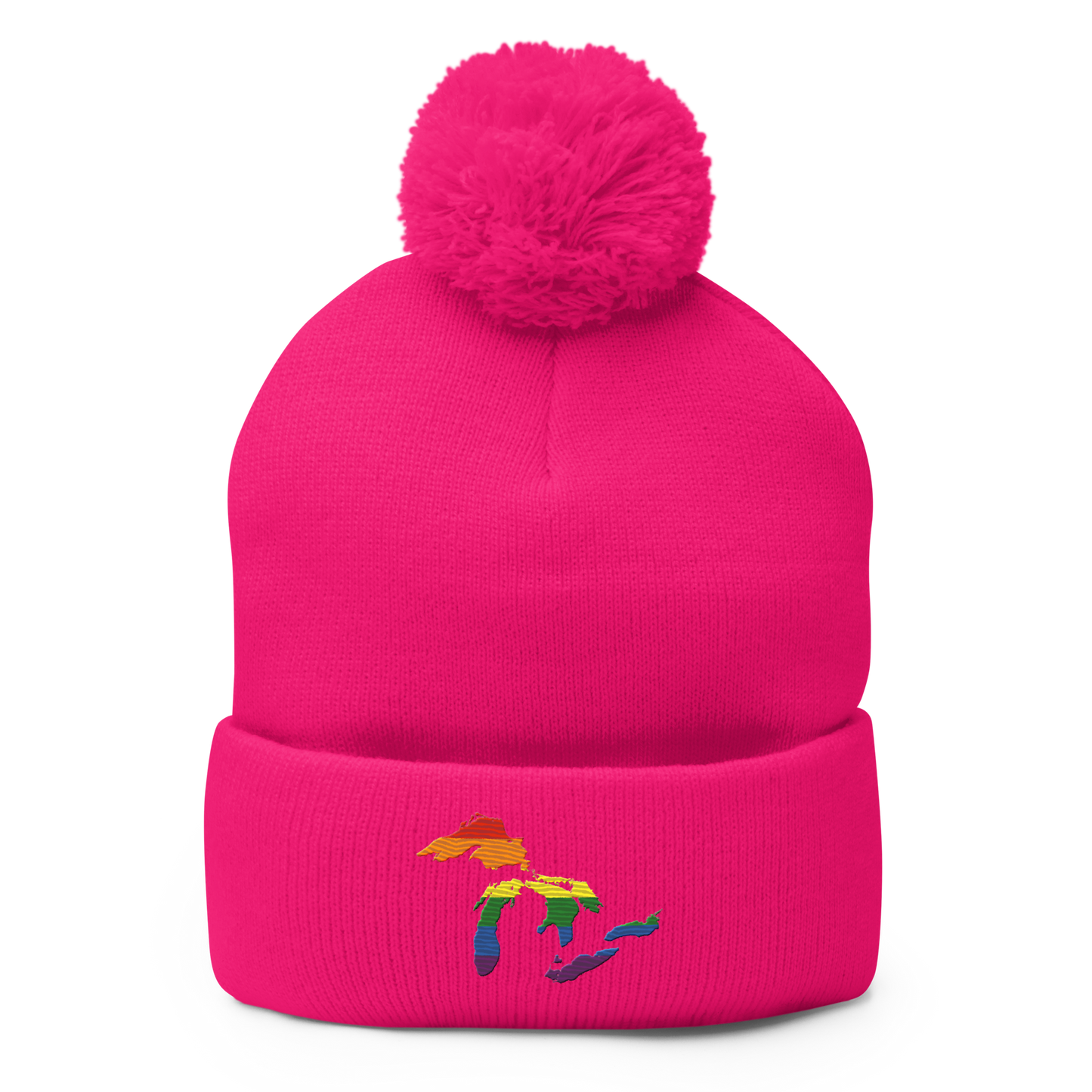 Great Lakes Pom-Pom Beanie (Rainbow Pride Edition)