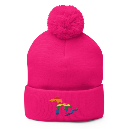 Great Lakes Pom-Pom Beanie (Rainbow Pride Edition)