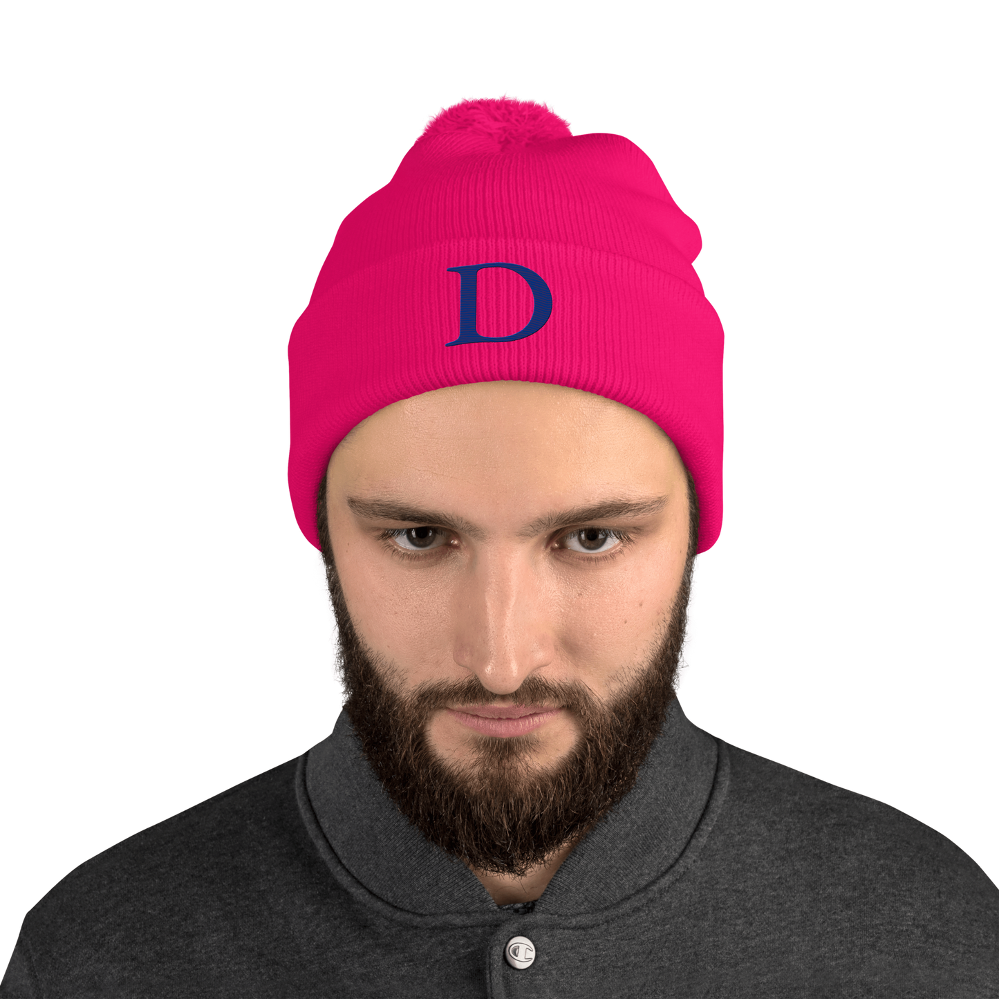 Detroit 'Old French D' Pom-Pom Beanie (Bourbon Blue)