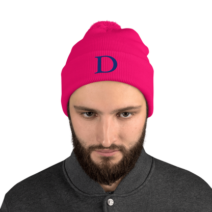 Detroit 'Old French D' Pom-Pom Beanie (Bourbon Blue)