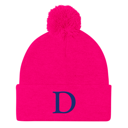 Detroit 'Old French D' Pom-Pom Beanie (Bourbon Blue)