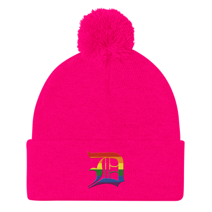 Detroit 'Old English D' Pom-Pom Beanie (Rainbow Pride Edition)