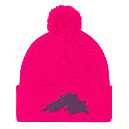 Lake Superior Pom-Pom Beanie | Plum