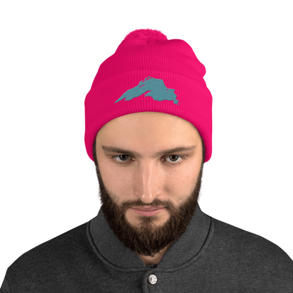 Lake Superior Pom-Pom Beanie | Huron Blue