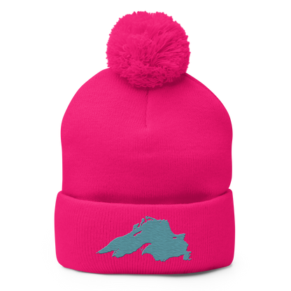 Lake Superior Pom-Pom Beanie | Huron Blue