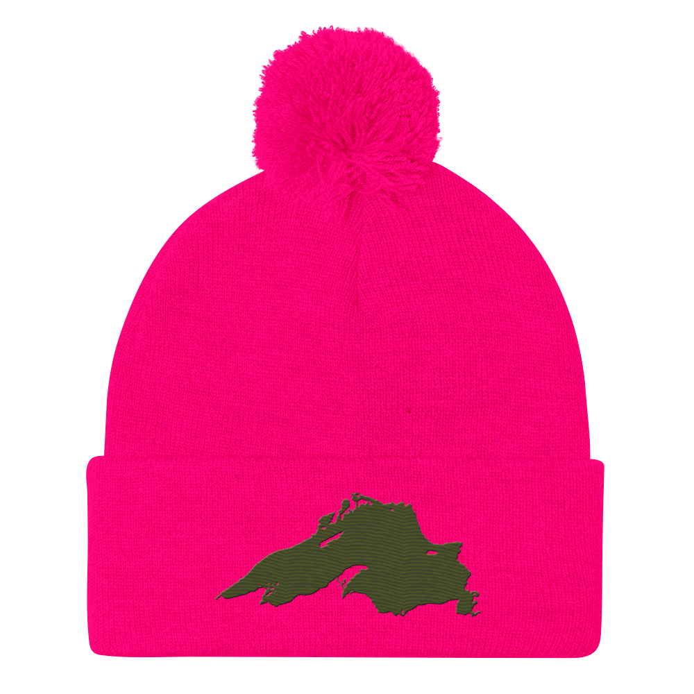 Lake Superior Pom-Pom Beanie | Army Green