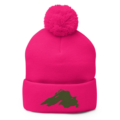 Lake Superior Pom-Pom Beanie | Army Green