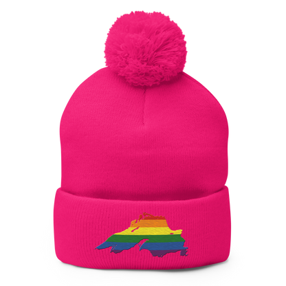 Lake Superior Pom-Pom Beanie | Rainbow Pride Edition