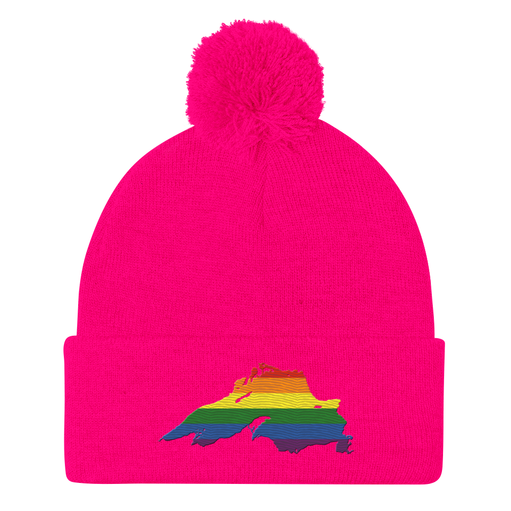 Lake Superior Pom-Pom Beanie | Rainbow Pride Edition