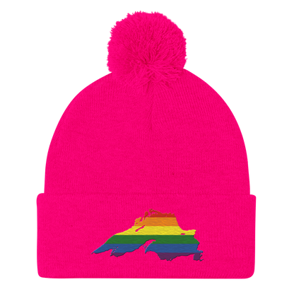 Lake Superior Pom-Pom Beanie | Rainbow Pride Edition