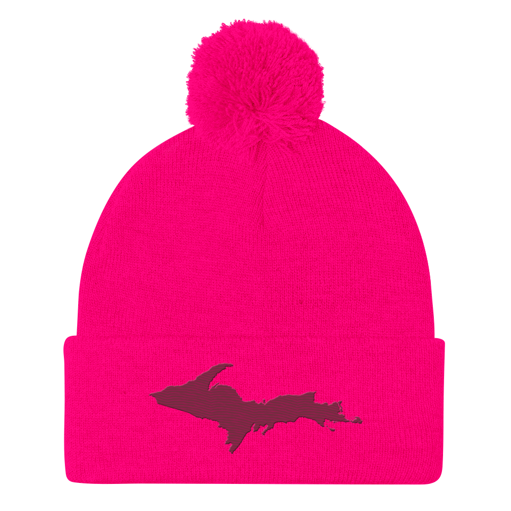 Upper Peninsula Pom-Pom Beanie | Ruby Red