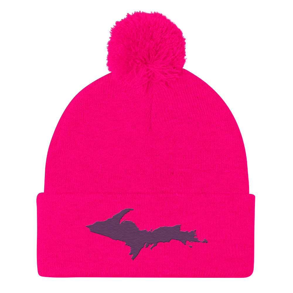 Upper Peninsula Pom-Pom Beanie | Plum