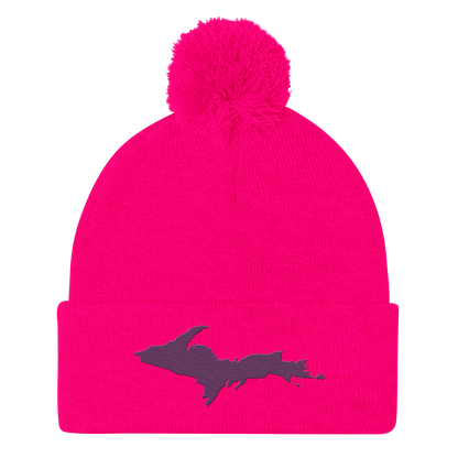 Upper Peninsula Pom-Pom Beanie | Plum