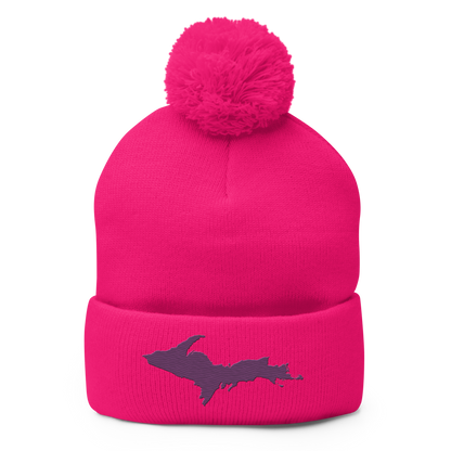 Upper Peninsula Pom-Pom Beanie | Plum