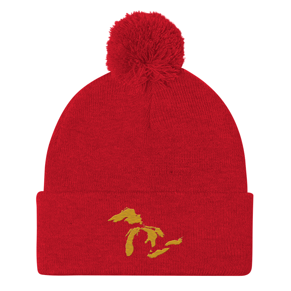 Great Lakes Pom-Pom Beanie (Gold)