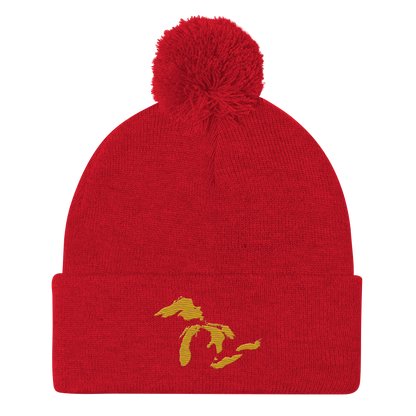 Great Lakes Pom-Pom Beanie (Gold)