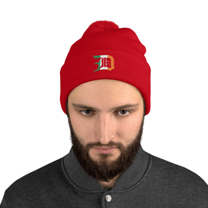 Detroit 'Old English D' Pom-Pom Beanie (Irish Edition)