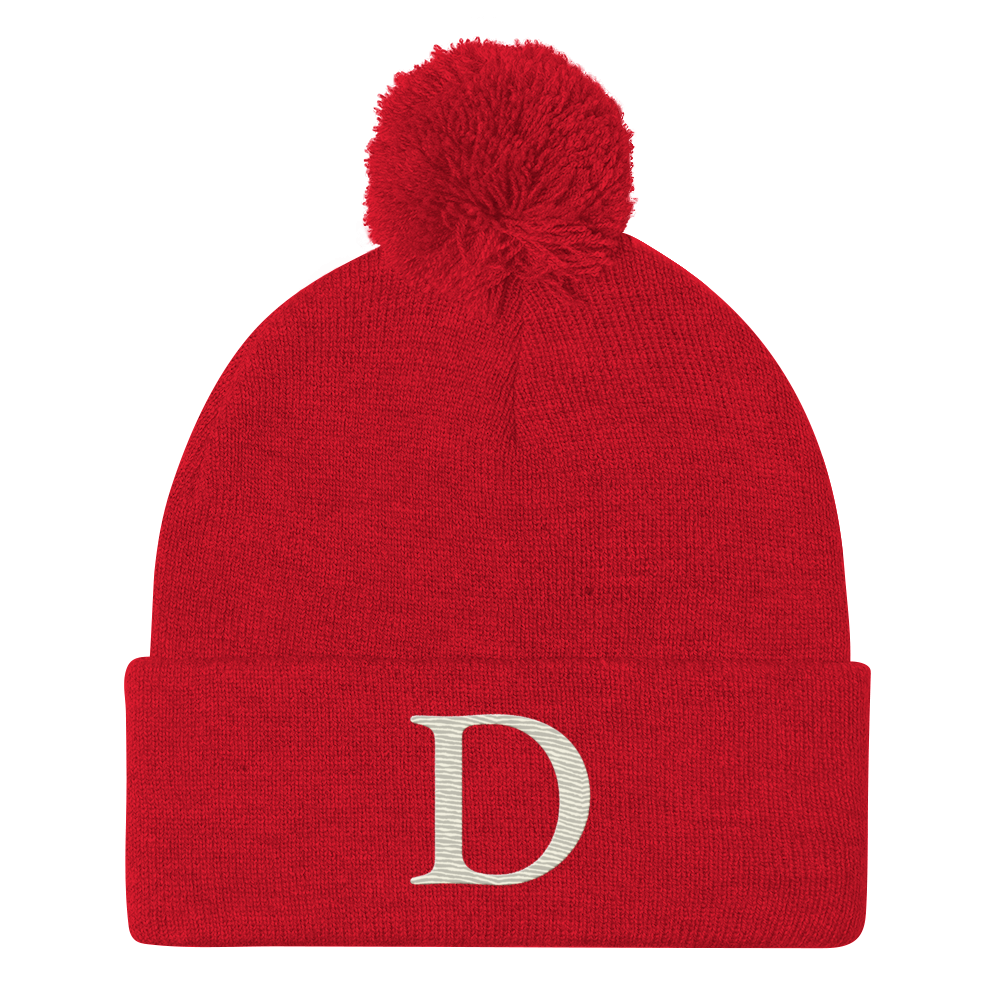 Detroit 'Old French D' Pom-Pom Beanie (Ivory White)