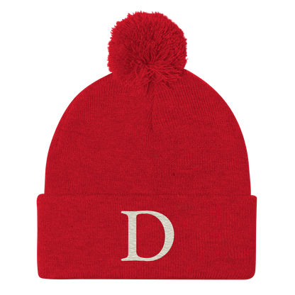 Detroit 'Old French D' Pom-Pom Beanie (Ivory White)