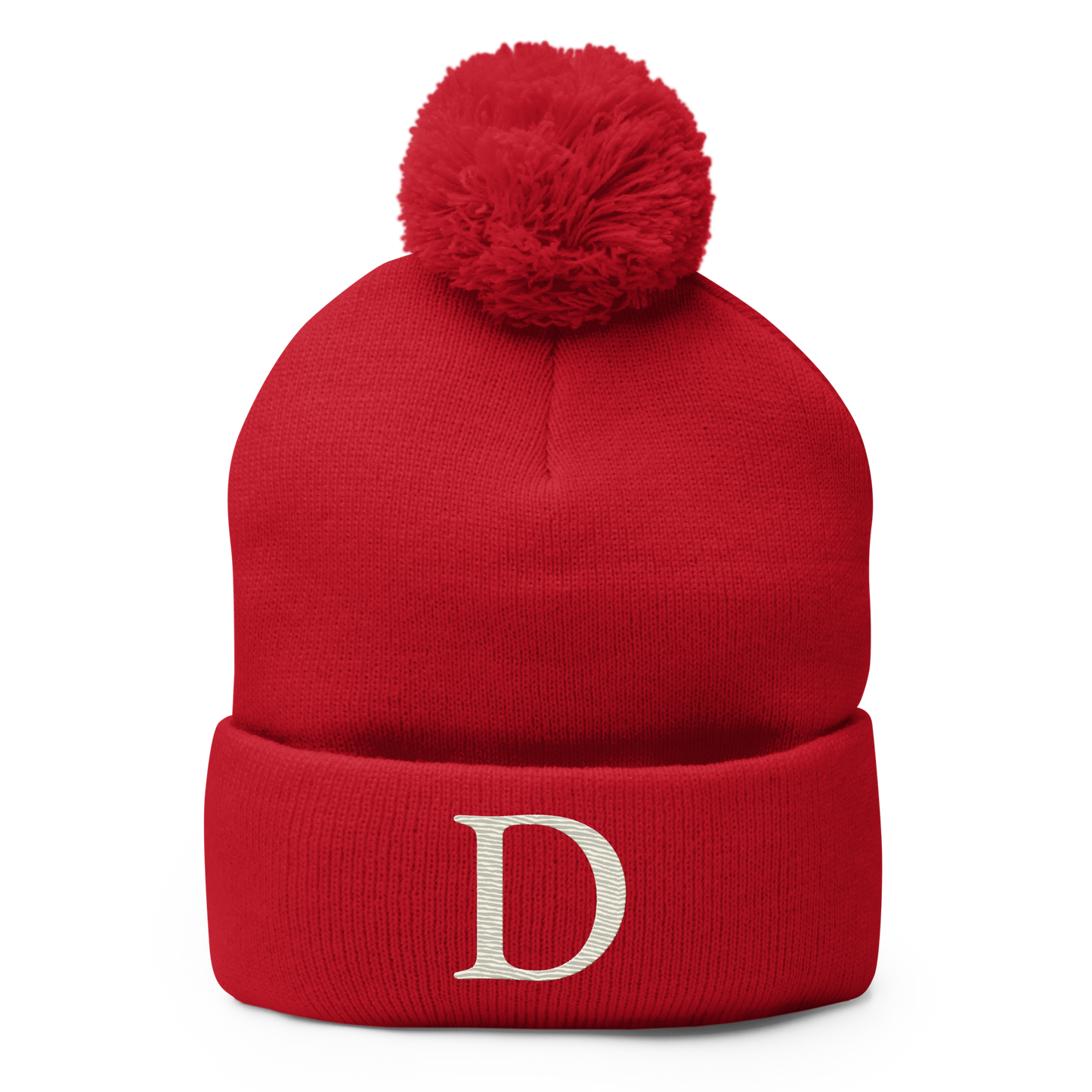 Detroit 'Old French D' Pom-Pom Beanie (Ivory White)