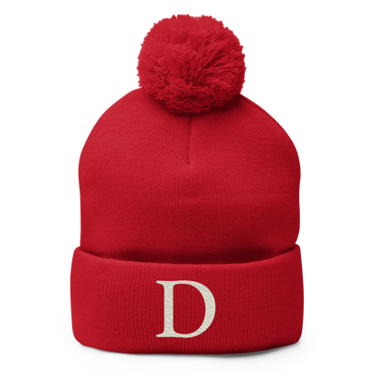 Detroit 'Old French D' Pom-Pom Beanie (Ivory White)