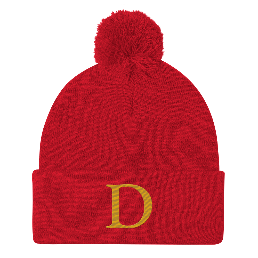 Detroit 'Old French D' Pom-Pom Beanie (Gold)