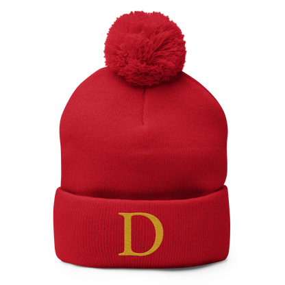 Detroit 'Old French D' Pom-Pom Beanie (Gold)