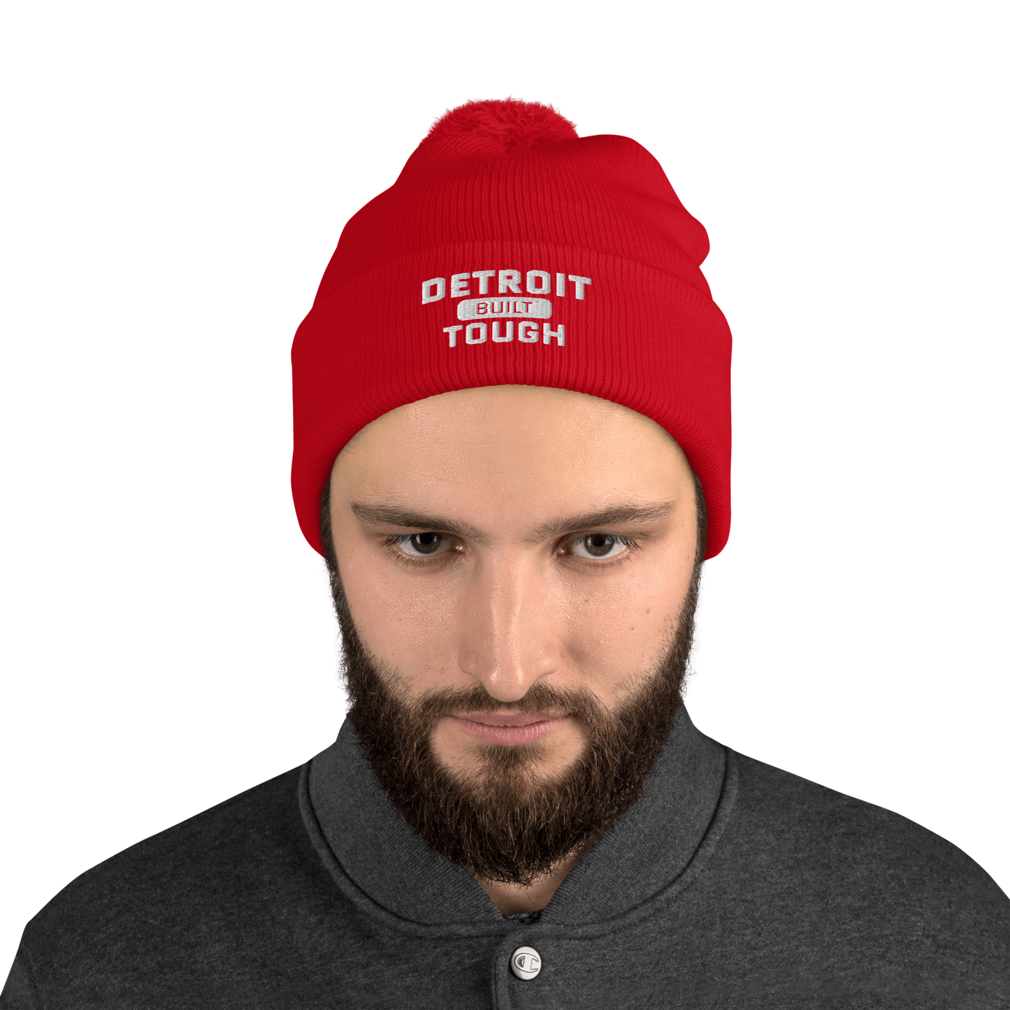 'Built Detroit Tough' Pom-Pom Beanie