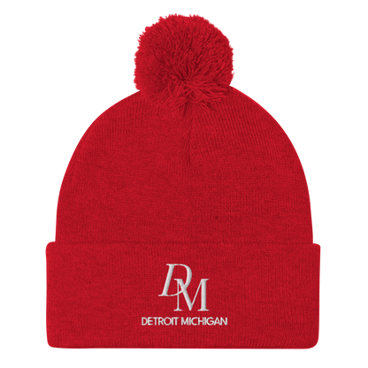 'DM Detroit Michigan' Pom-Pom Beanie