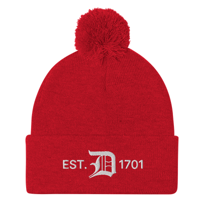 Detroit 'EST. 1701' Pom-Pom Beanie (w/ Old English 'D')