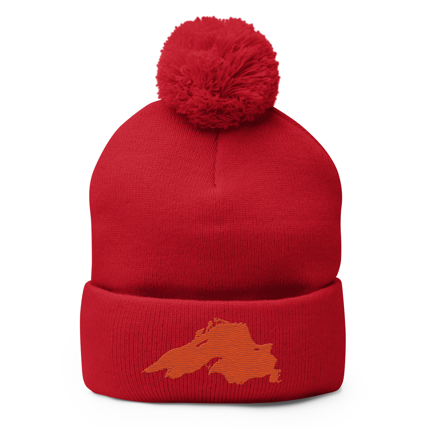 Lake Superior Pom-Pom Beanie | Maple Leaf Orange