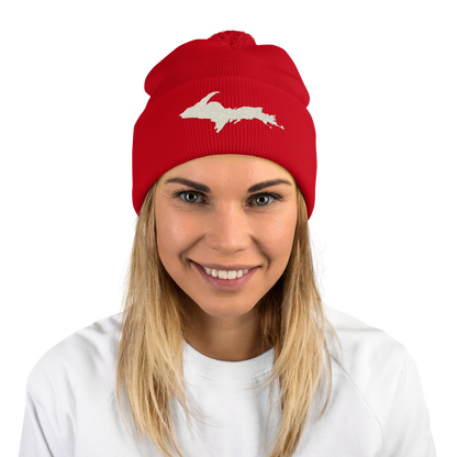 Upper Peninsula Pom-Pom Beanie | Ivory White